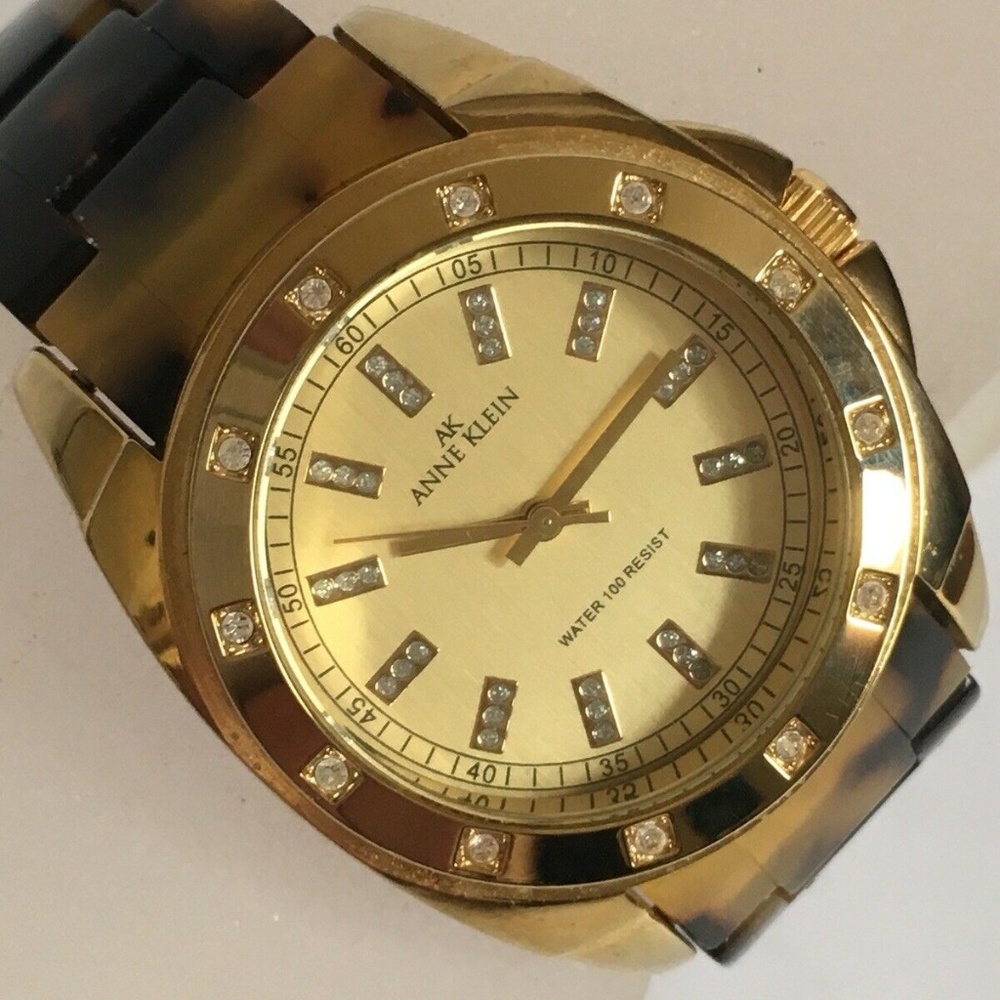 Anne Klein Womens Swarovski Crystal Tortoise Watch